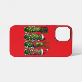 Kerstvakantie Dill Pickles Rode iPhone Case Hoesje (Achterkant horizontaal)