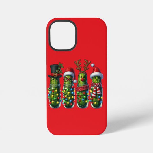 Kerstvakantie Dill Pickles Rode iPhone Case Hoesje (Achterkant)
