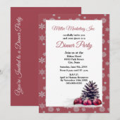 Kerstvakantie dinerfeest voor bedrijven kaart (Voorkant / Achterkant)