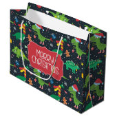 Kerstvakantie Dinosaurus Cadeautas (Voorkant Gekanteld)