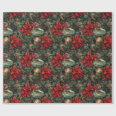 Kerstvakantie Dinosaurus patroon Cadeaupapier (Vlak)