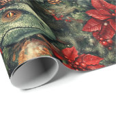 Kerstvakantie Dinosaurus patroon Cadeaupapier (Rol Hoek)