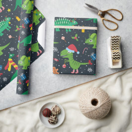 Kerstvakantie Dinosaurussen Inpakpapier