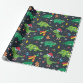 Kerstvakantie Dinosaurussen Inpakpapier (Uitgerold)