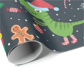 Kerstvakantie Dinosaurussen Inpakpapier (Rol Hoek)