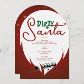 Kerstvakantie Dirty Santa Red Gift Exchange Kaart (Voorkant / Achterkant)