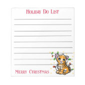 Kerstvakantie do list baby tijger notitieblok (Voorkant)