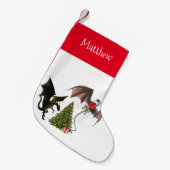 Kerstvakantie Dragon gepersonaliseerde boom Kleine Kerstsok (Voorkant (Hangend))