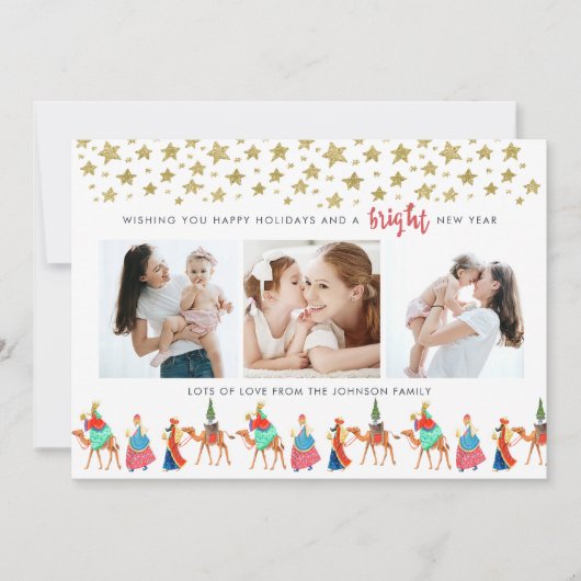 Kerstvakantie | Drie Koningen | 3 foto's Kaart (Voorkant)