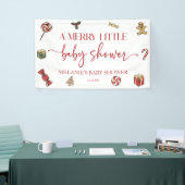 Kerstvakantie Een vrolijk klein Baby shower feest Spandoek (Beurs)