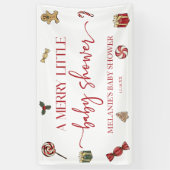 Kerstvakantie Een vrolijk klein Baby shower feest Spandoek (Verticaal)