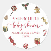 Kerstvakantie Een vrolijk klein Baby shower gunst Ronde Sticker (Voorkant)