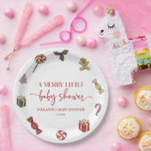 Kerstvakantie Een vrolijk klein Baby shower Papieren Bordje (Feest)