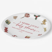 Kerstvakantie Een vrolijk klein Baby shower Papieren Bordje (Gekanteld)