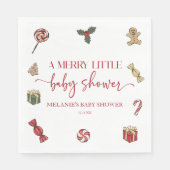 Kerstvakantie Een vrolijk klein Baby shower Servet (Voorkant)