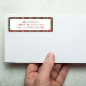 Kerstvakantie Eenvoudig Rood Groen Feestelijk Plai Etiket