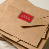 Kerstvakantie Eenvoudig Rood Groen Feestelijk Plai Etiket