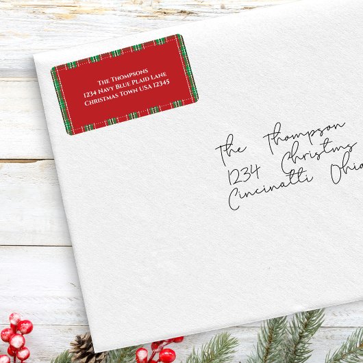 Kerstvakantie Eenvoudig Rood Groen Feestelijk Plai Etiket