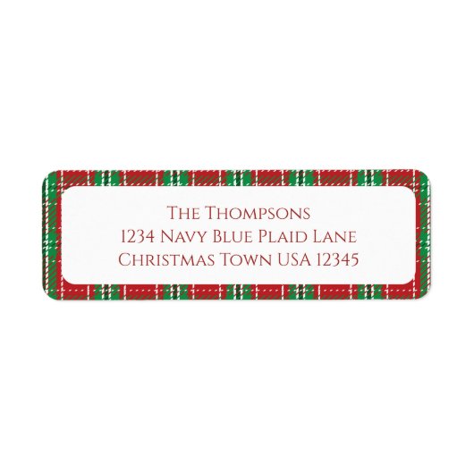 Kerstvakantie Eenvoudig Rood Groen Feestelijk Plai Etiket (Voorkant)