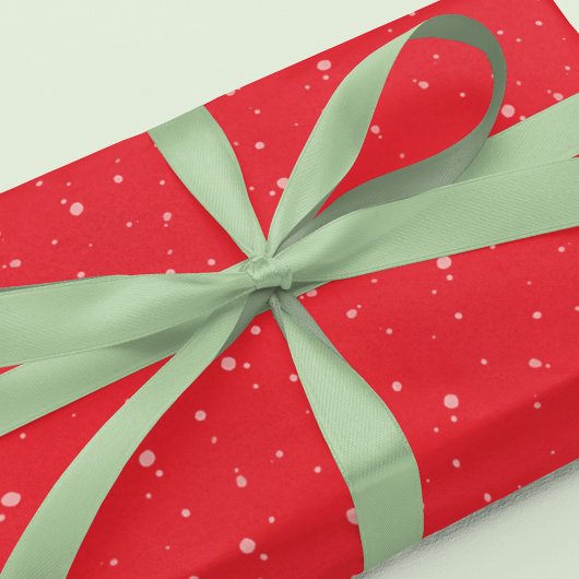 Kerstvakantie Eenvoudige feestelijke rode stip pat Cadeaupapier