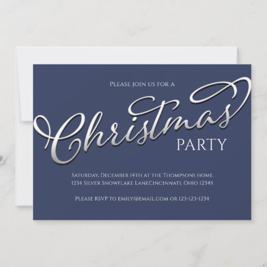 Kerstvakantie Eenvoudige Marine Blauw Winter Plaid Kaart (Voorkant)