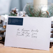 Kerstvakantie Eenvoudige Navy Blue Sneeuwvlok Etiket