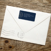 Kerstvakantie Eenvoudige Navy Blue Sneeuwvlok Etiket