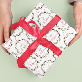 Kerstvakantie Eenvoudige Rode Groene Groene Krans Inpakpapier Vel