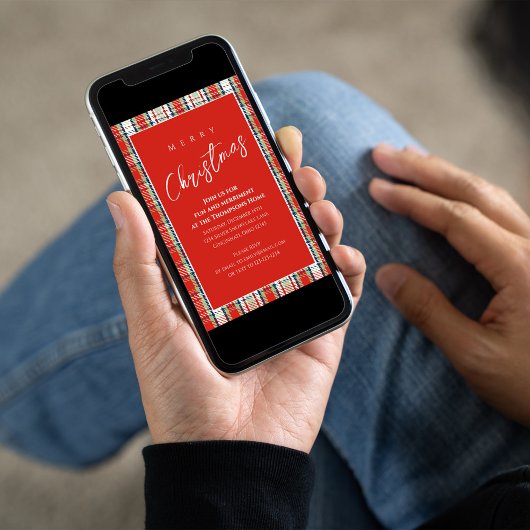 Kerstvakantie Eenvoudige Rode Winter Feestelijke P Kaart