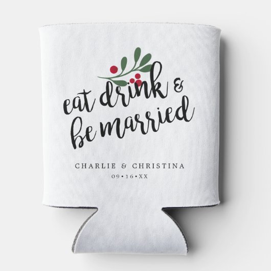 Kerstvakantie Eet, Drink en Trouw Kerstbessen Blikjeskoeler (Achterkant)