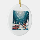 Kerstvakantie eland keramisch ornament (Rechts)