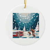 Kerstvakantie eland keramisch ornament (Voorkant)