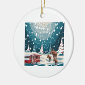Kerstvakantie eland keramisch ornament (Links)