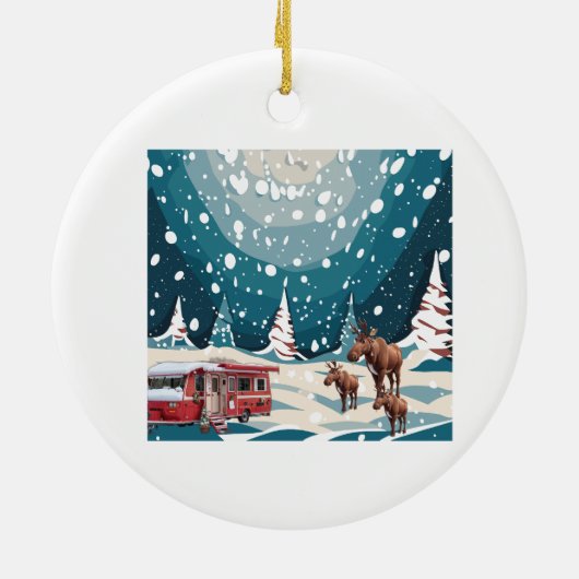 Kerstvakantie eland keramisch ornament (Achterkant)