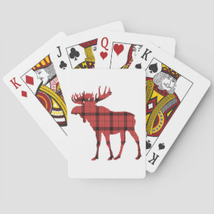Kerstvakantie Eland Rood Geruit Schotse Ruit Patro Pokerkaarten