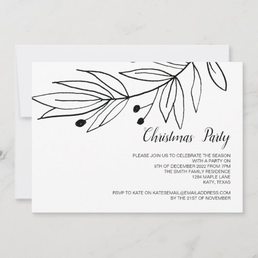 Kerstvakantie Elegant Feest Winterviering Kaart (Voorkant)