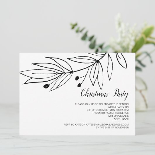 Kerstvakantie Elegant Feest Winterviering Kaart (Staand voorkant)