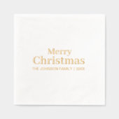 Kerstvakantie Elegant Modern Minimal Gold Folie Servetten (Voorkant)