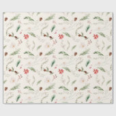 Kerstvakantie Elegante Boho Botanische Natuur Cadeaupapier (Vlak)