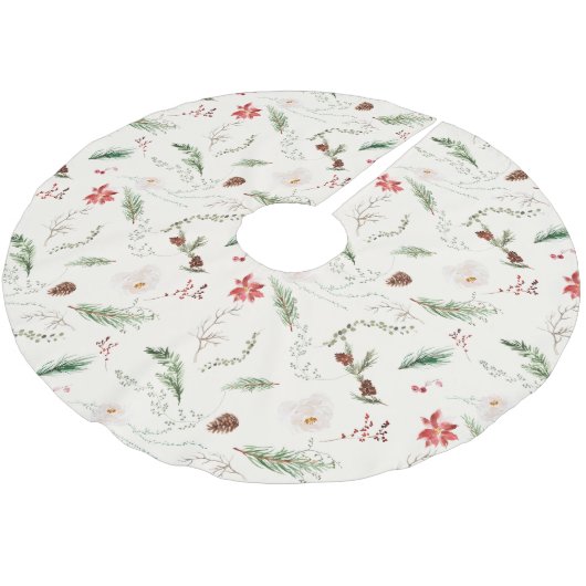 Kerstvakantie Elegante Boho Botanische Natuur Kerstboom Rok (Gekanteld)