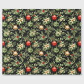 Kerstvakantie Elegante decoraties Baubles Cadeaupapier (Vlak)