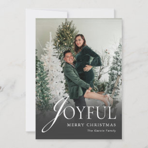 Kerstvakantie Elegante Gezinsfoto Feestdagenkaart
