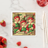 Kerstvakantie Elves Santa Cookie Servet (Insitu)