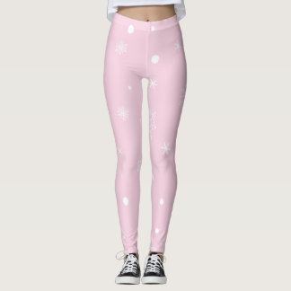 Kerstvakantie Esthetiek Sneeuwvlok Roze Leggings