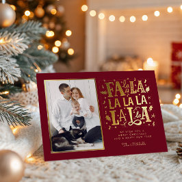 Kerstvakantie Fa La La Whimsical Familie Folie Feestdagenkaart