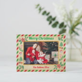 Kerstvakantie Familie Foto Glitter Air Mail Briefkaart (Staand voorkant)