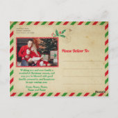 Kerstvakantie Familie Foto Glitter Air Mail Briefkaart (Achterkant)