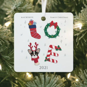Kerstvakantie Familie Moderne Liefde Metalen Ornament