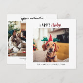 Kerstvakantie familie Pet Photo Groeten Kaart (Voorkant / Achterkant)