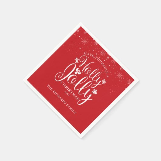 Kerstvakantie Familie Sneeuwvlokken Kerstmis Servet (Hoek)